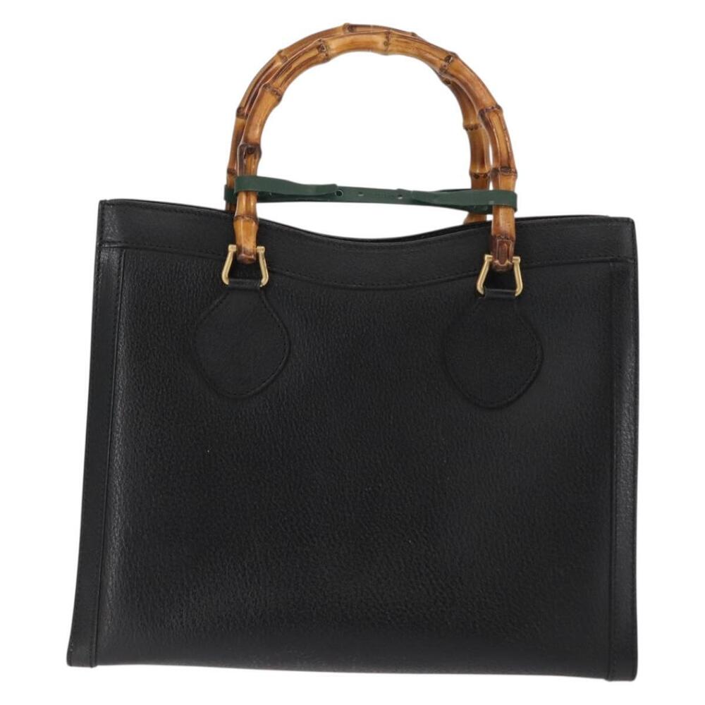 GUCCI Bamboo Hand Bag Leather Black Auth ep11149 - Picture 2 of 16